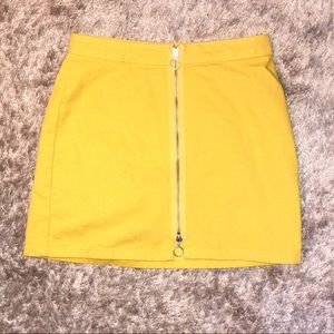 Urban Outfitters BDG yellow zip mini skirt
